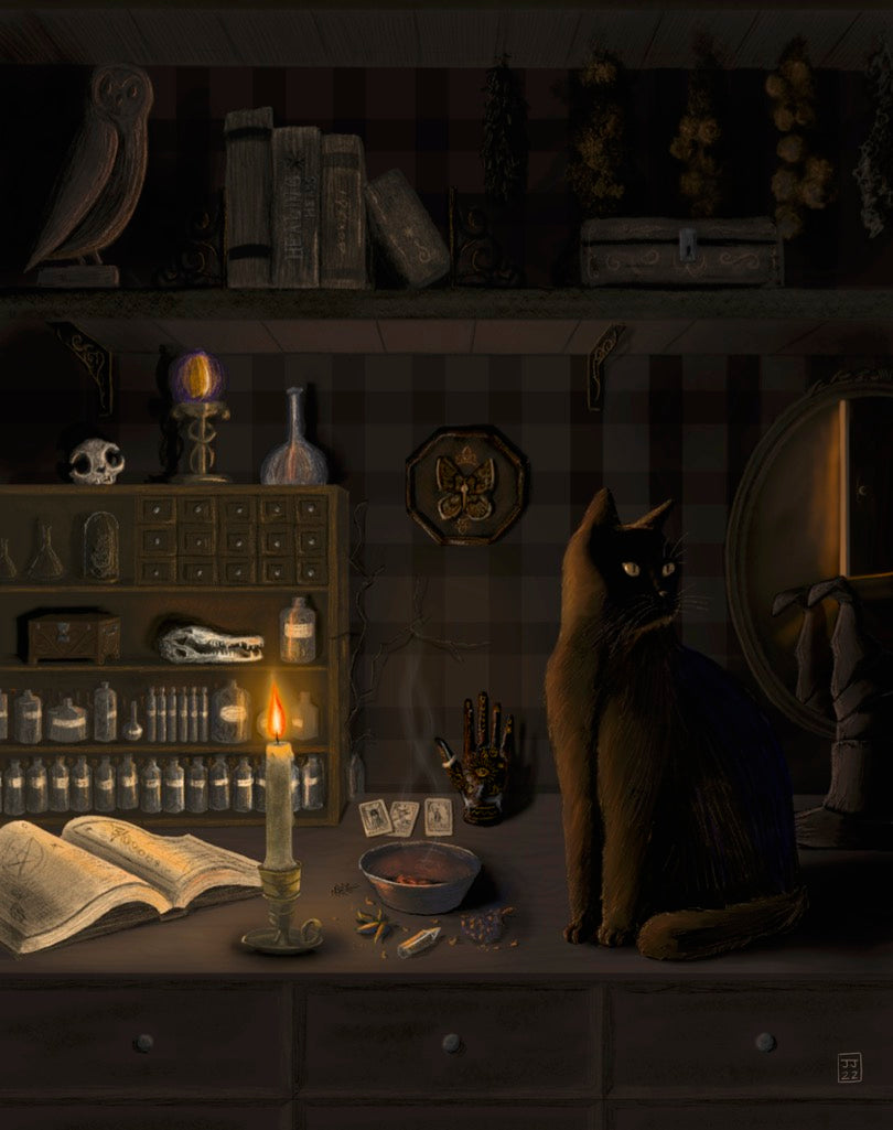 Apothecary Cat 11x14
