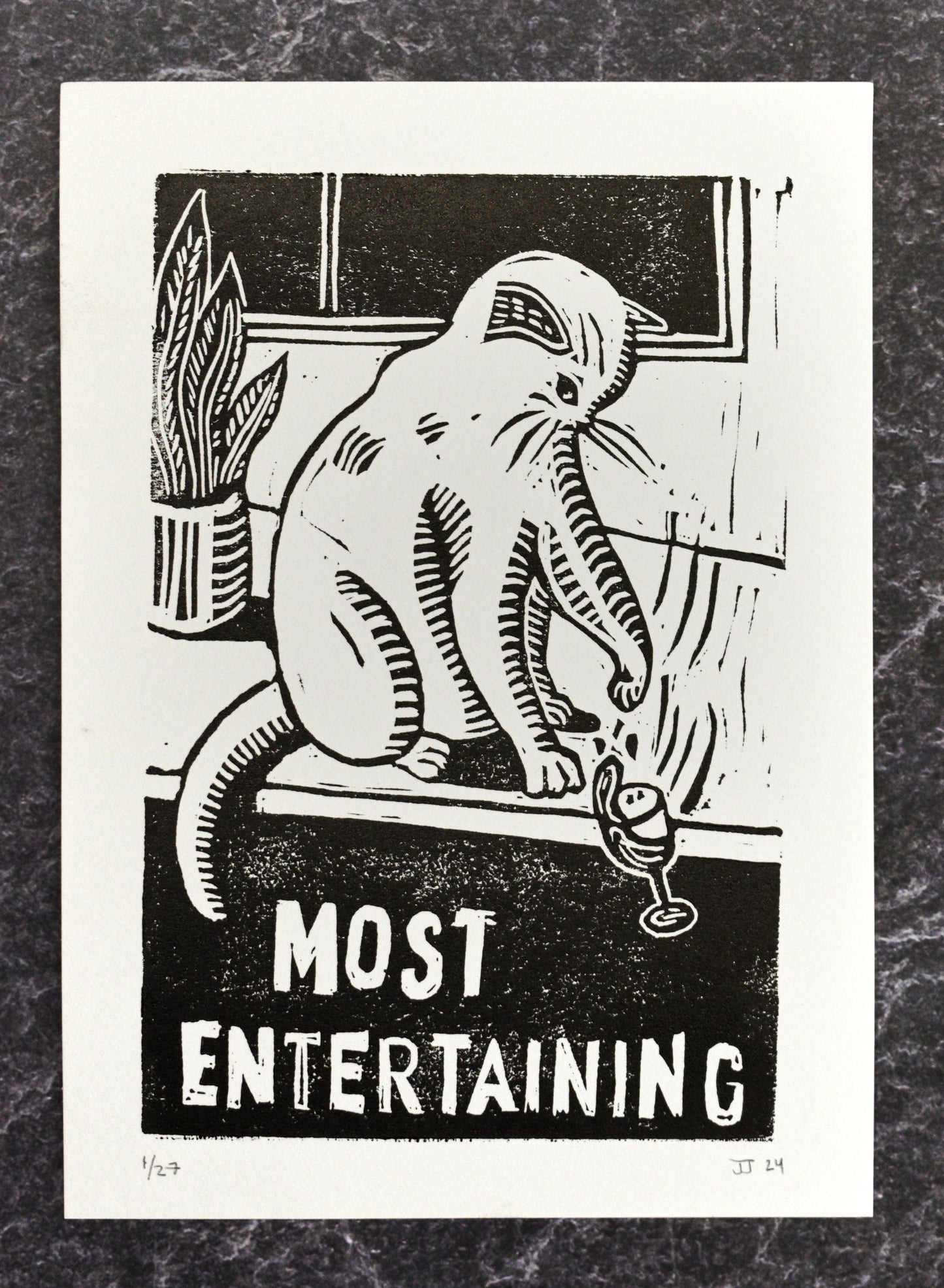 Entertainment 5x7 Relief Cut (Edition of 27)