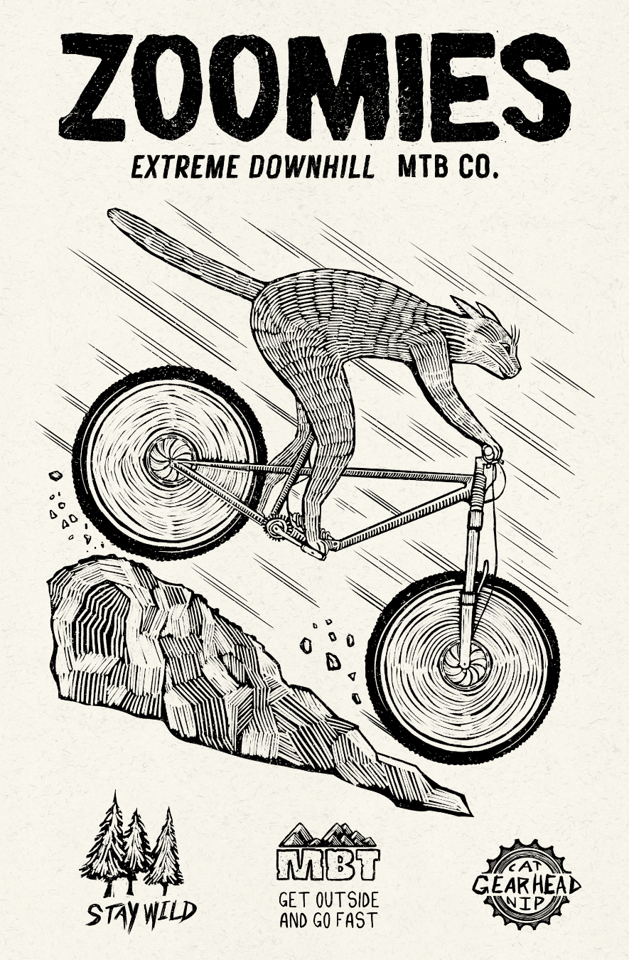 Zoomies Extreme Downhill 11x17