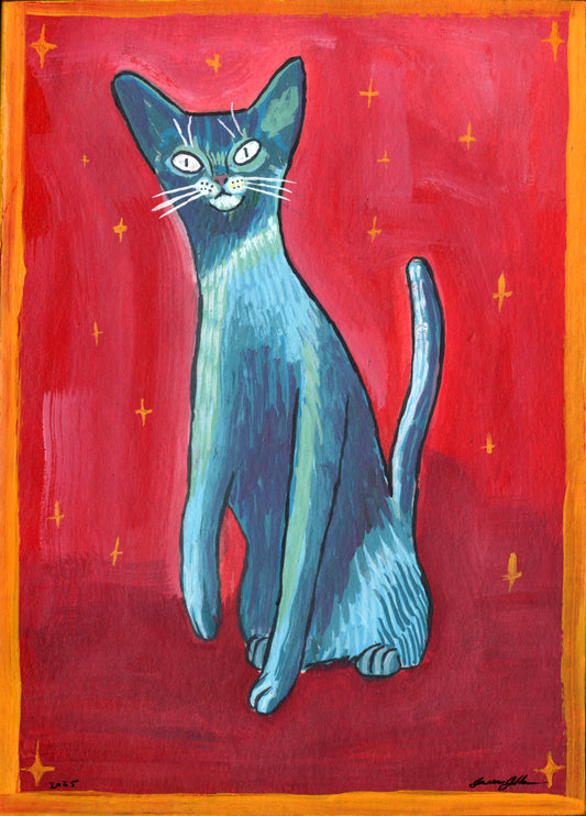 Zooted Abyssinian 5x7 Original