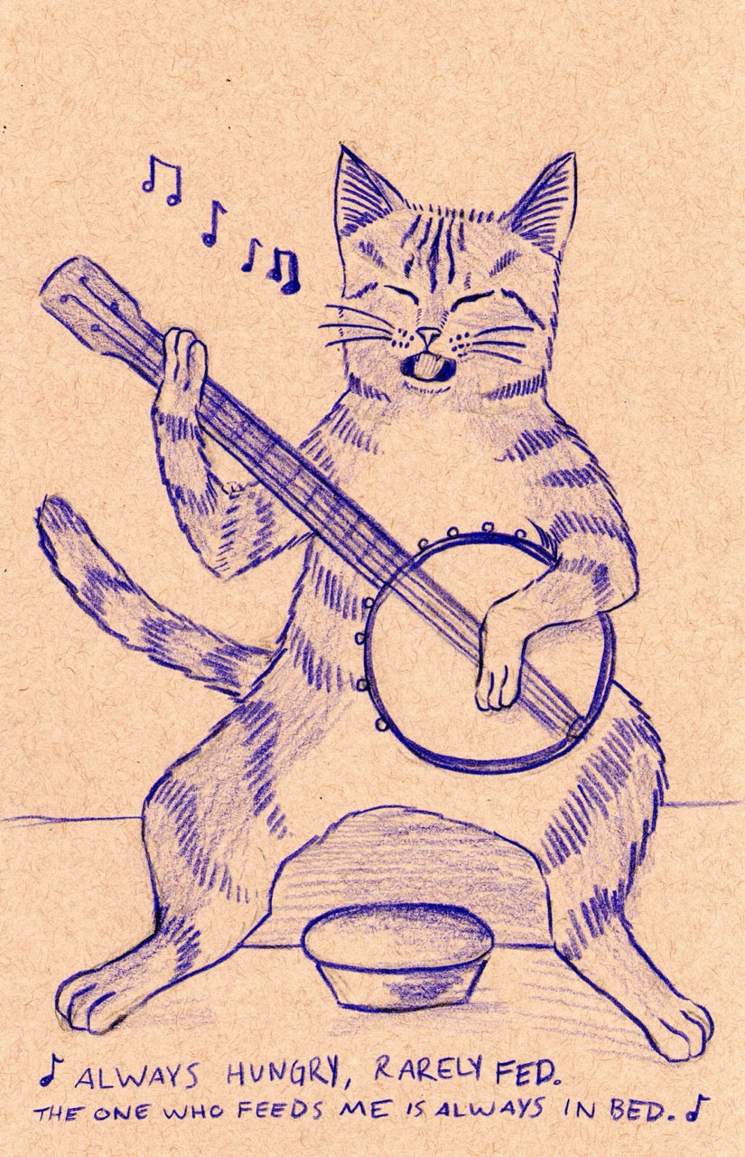 Hungry Cat Blues 5.5 x 8.5 Original